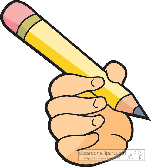 School   Hand Holding A Pencil   Classroom Clipart