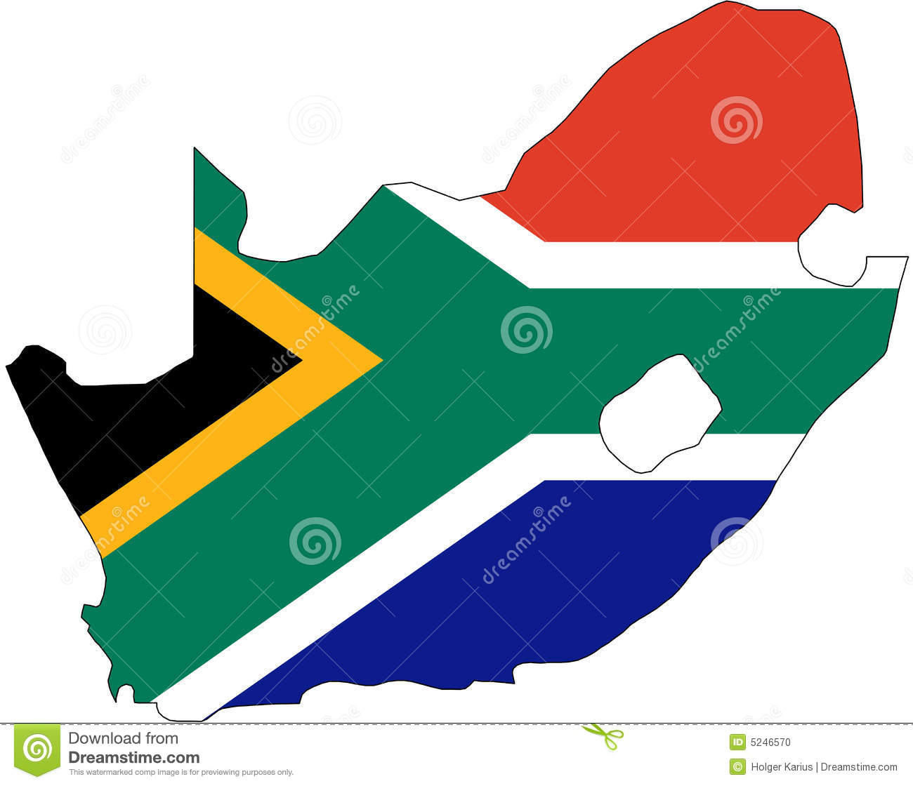 South African Territory Filled With The National Flag