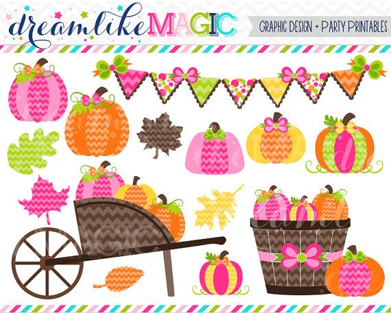 Sweet Pink Pumpkin Patch   Clipart For Personal Or Commercial Use Ins