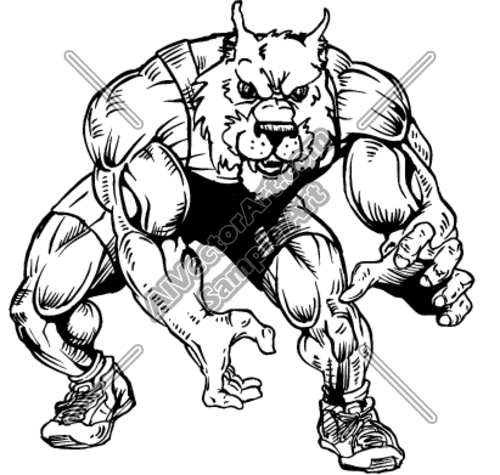 Wolf Wrestler Ready To Wrestle Clipart And Vectorart  Sports Mascots