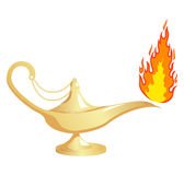 Aladdin S Lamp With Fire Stock Image