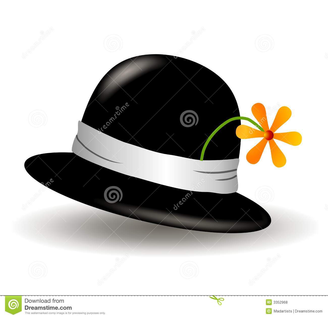 Black Hat With Flower Clip Art Royalty Free Stock Photos   Image