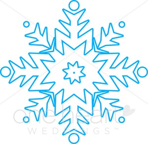 Blue Snowflake Clip Art   Snowflake Wedding Clipart