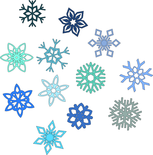 Blue Snowflakes Clip Art At Clker Com   Vector Clip Art Online