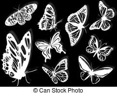 Butterfly Silhouettes To Represent Nature And Spring