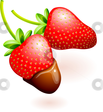 Chocolate Covered Strawberries Stock Vector Clipart Original Vector    