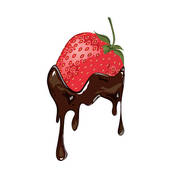 Chocolate Dipped Strawberry   Clipart Graphic
