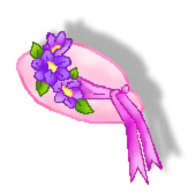 Clip Art   Easter Bonnets With Purple Flowers   Free Easter Clip Art