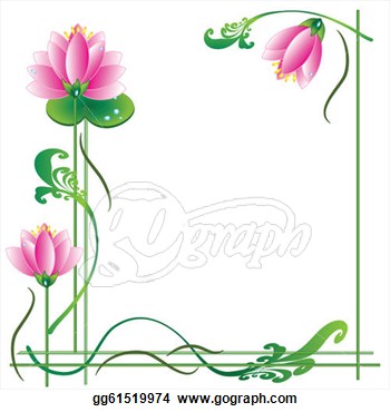 Clip Art   Frame With Lotuses  Stock Illustration Gg61519974