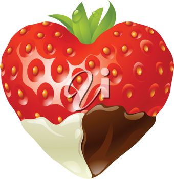 Clip Art Illustration Of A Chocolate Covered Strawberry