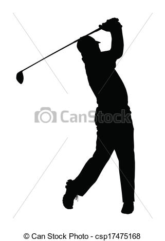 Clip Art Vector Of Golf Sport Silhouette   Golfer Finished Tee Shot