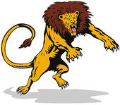 Ferocious Lion Attacking   Clipart Graphic