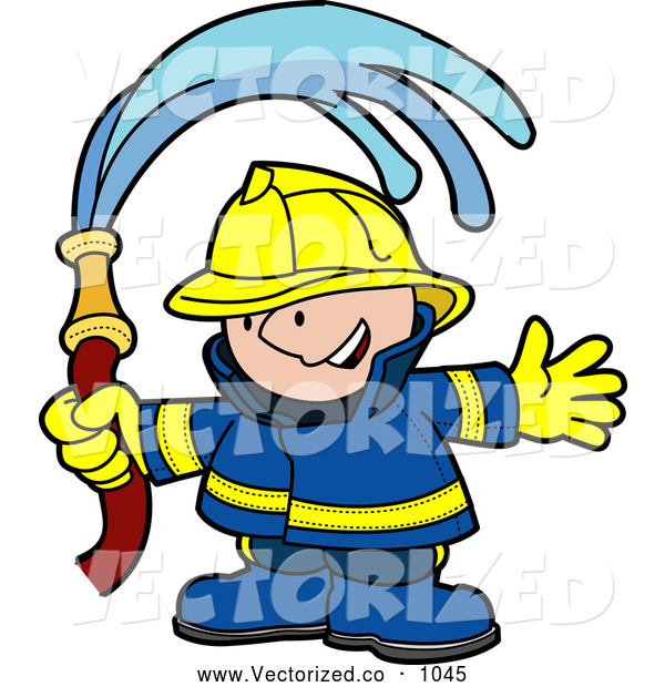 Fireman Firefighter Character Yellow Uniform Royalty Free Stock
