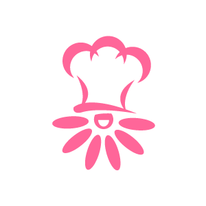 Graphic Design Of Flower Clipart   Pink Flower With Hat Of The Chef