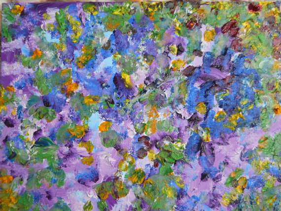 Hydrangea Autumn Oil Flower Petals Abstract Purple Impressions Oil