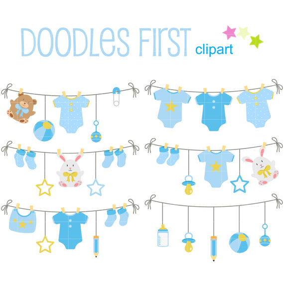 It S A Boy Clothes Line Digital Clip Art For Scrapbooking Card Making