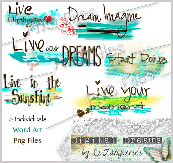 Live   Positive Png   Digital Word Clip Art   Art Journaling Journal