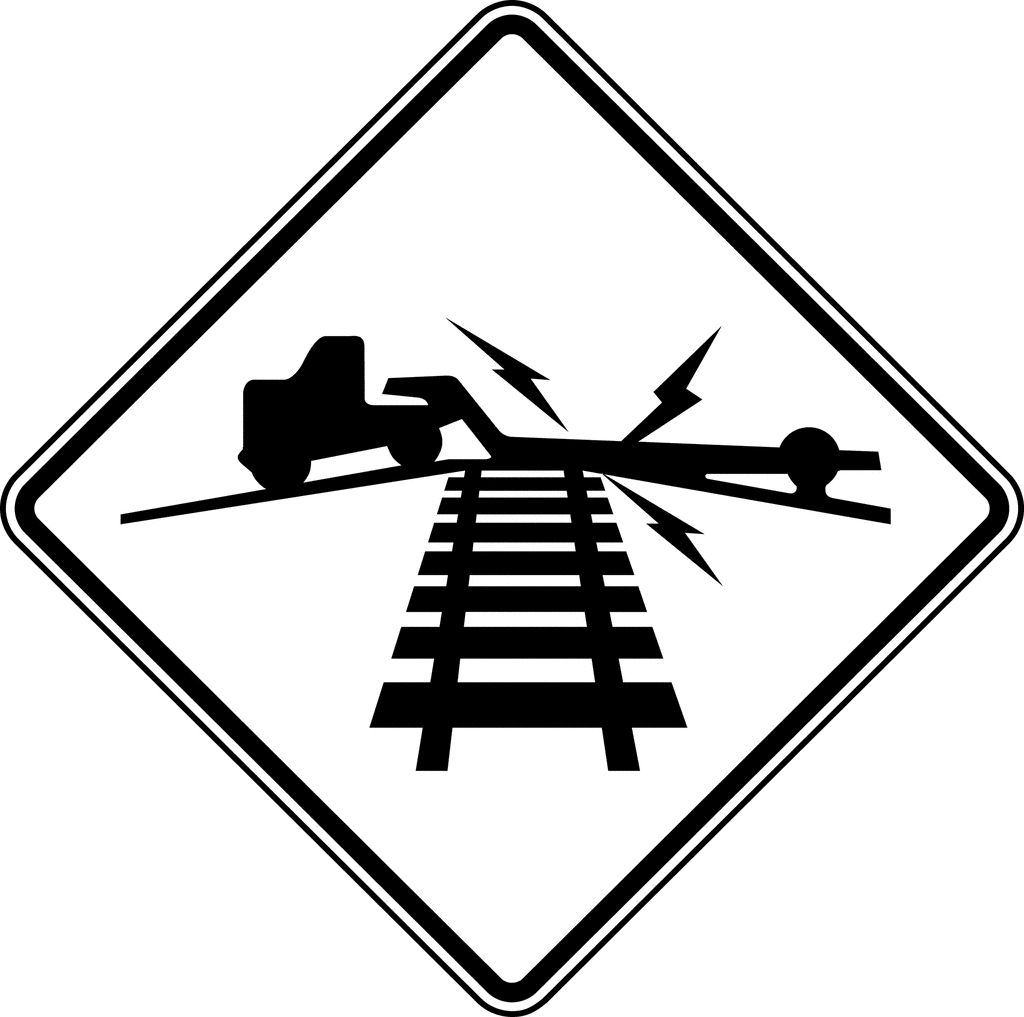 Low Ground Clearance Highway Rail Grade Crossing Black And White    