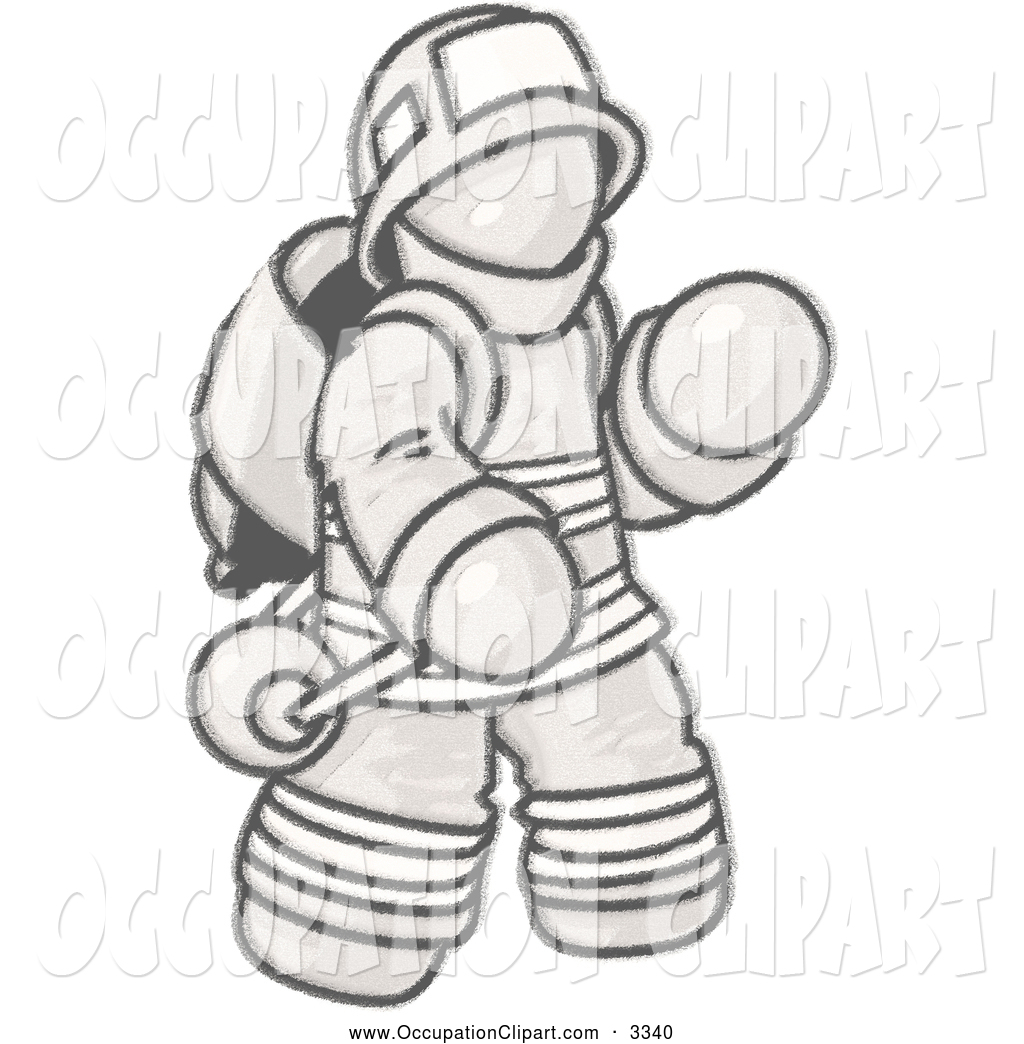 Mascot Man In A Yellow Fire Fighter Uniform Going To Fight A Fire