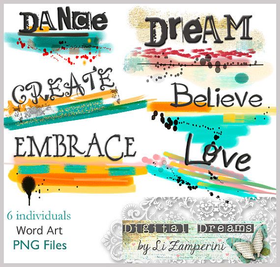 Positive Png   Digital Word Clip Art   Art Journaling Journal Scrapbo