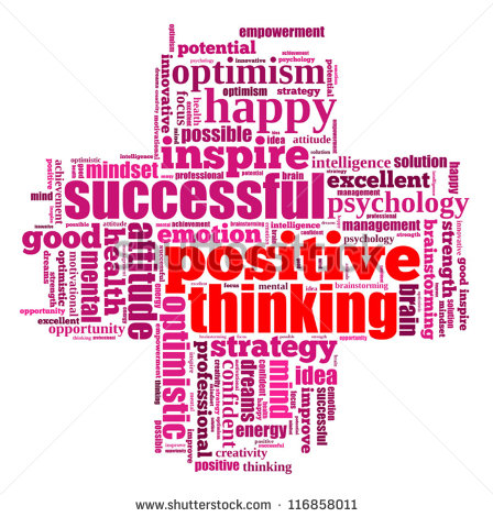 Positive Thinking Info Text Graphics And Arrangement Concept  Word