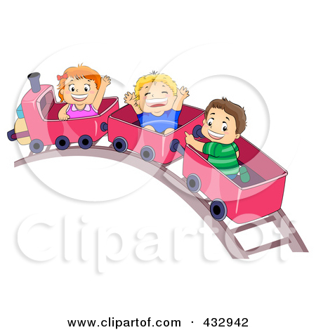 Royalty Free  Rf  Clipart Illustration Of A Roller Coaster Carousel