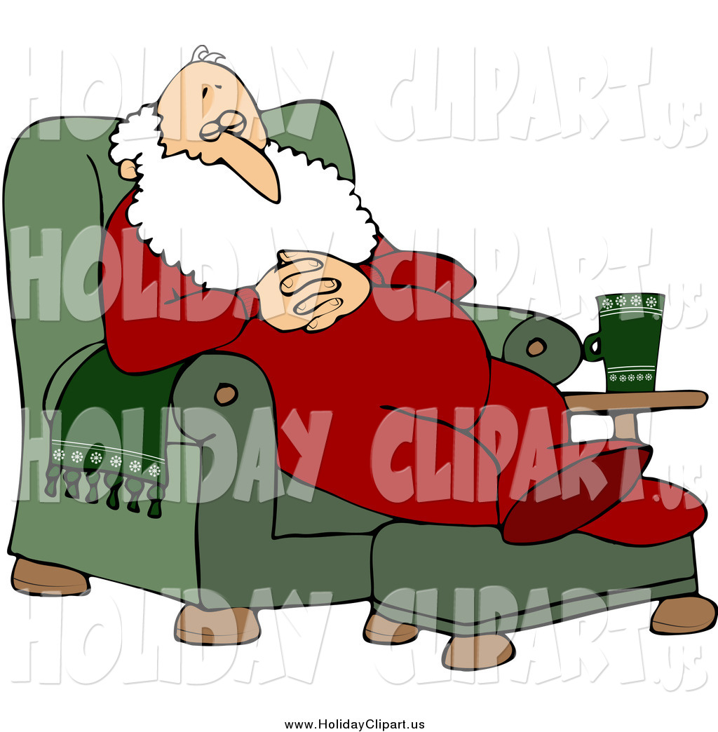 Santa Sleeping In A Comfy Green Recliner Christmas Santa Floating With    