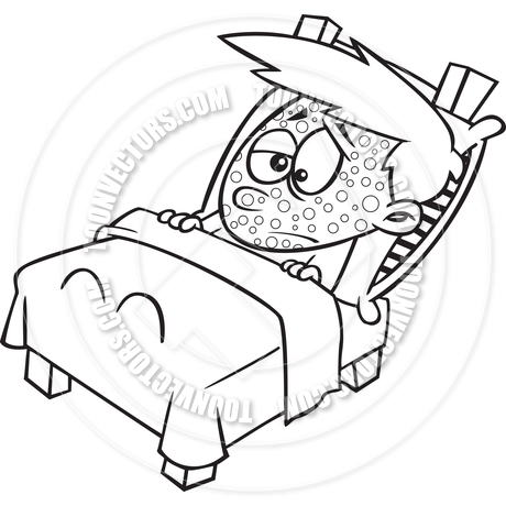 Sick Child Clipart Black And White Cartoon Boy Sick With