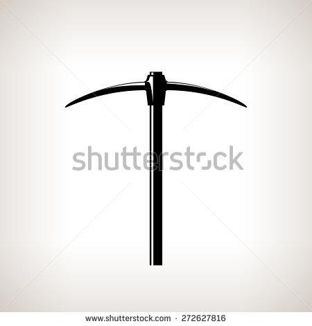 Silhouette Pickaxe Or Pick On A Light Background Hand Tool With A