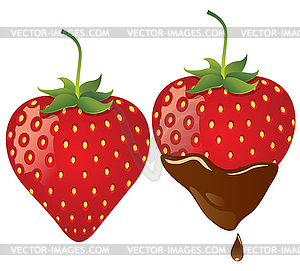 Strawberry In Chocolate   Vector Clip Art