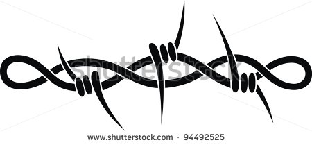 Tattoo In The Form Of The Stylized Barbed Wire   Stock Vector