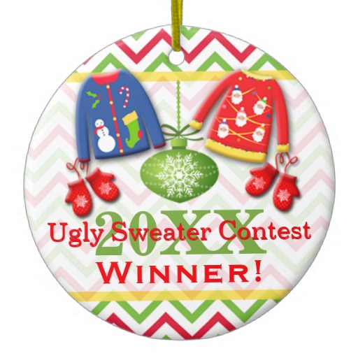 Ugly Christmas Sweater Contest Winner Ornament 3