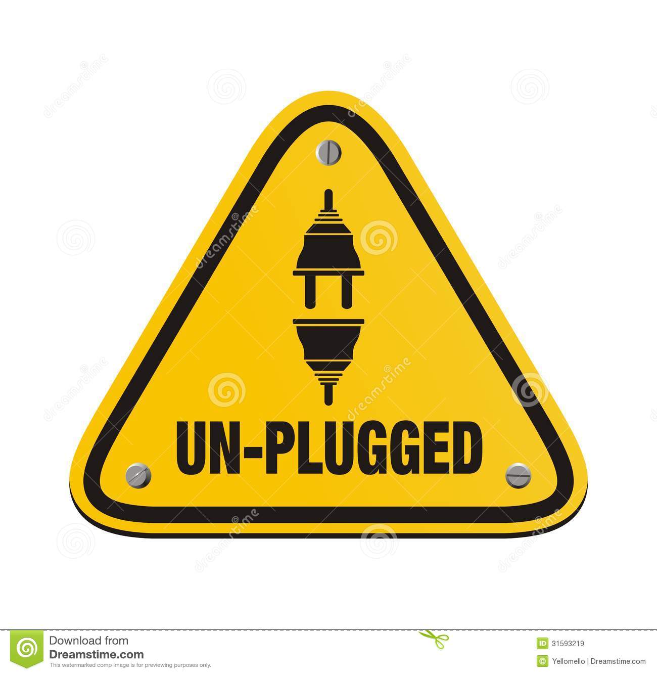Unplug Clip Art Unplugged Triangle Signs