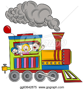 Vector Art   Train Ride Children  Clipart Drawing Gg63642875   Gograph