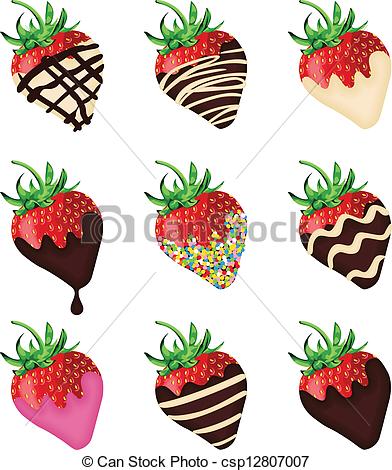 Vector   Chocolate Covered Strawberries   Stock Illustration Royalty