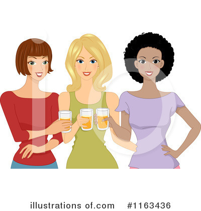 Women Drinking Beer Clip Art