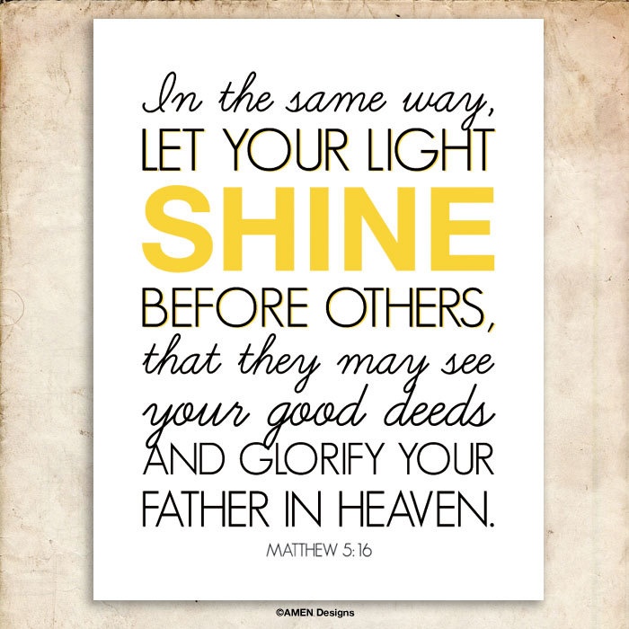 16  8x10 Printable Christian Poster   Lights Let Your Light Shine    