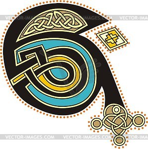 Celtic Initial Letter E   Vector Clip Art