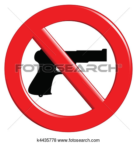 Clip Art Of Sign Of Prohibited Weapons