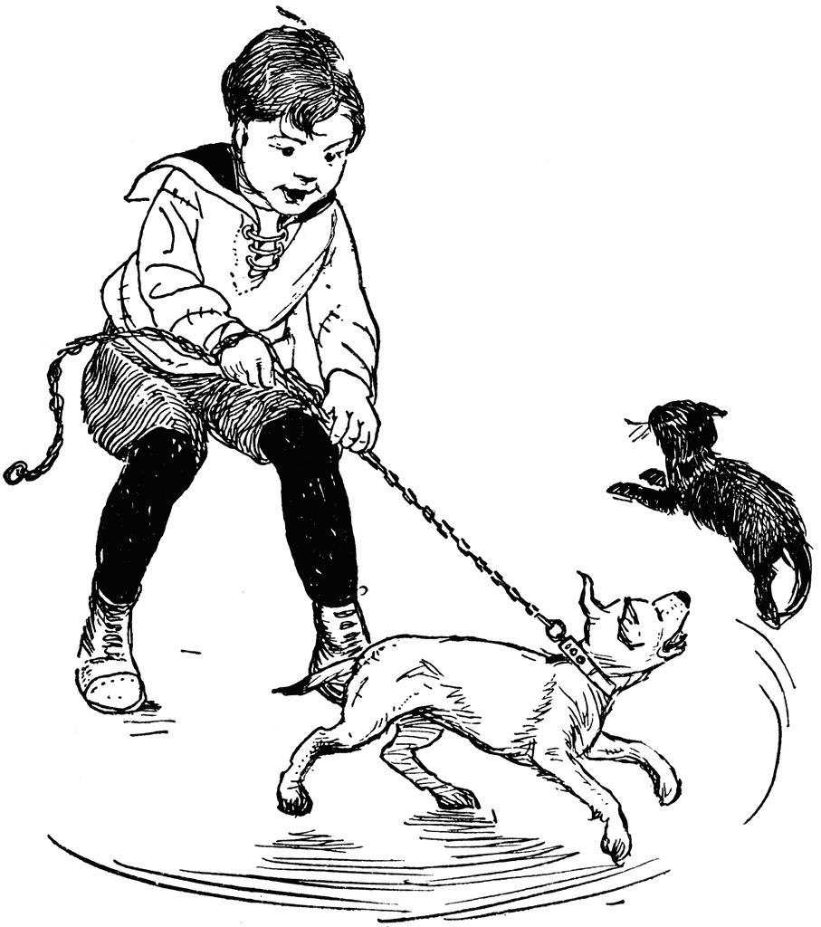 Dog Chasing Cat Clip Art
