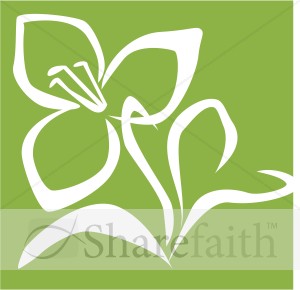 Easter Lily Stamp   Church Flower Clipart