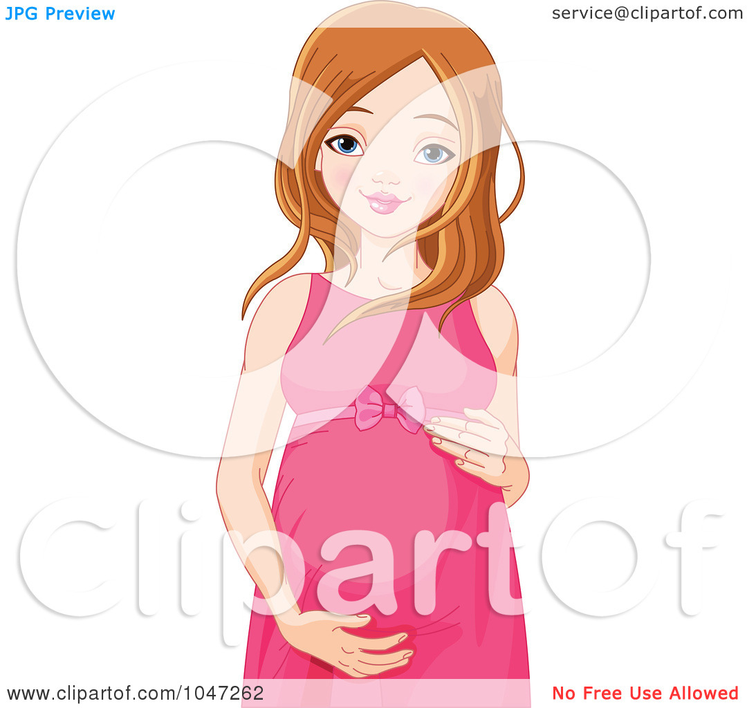Free  Rf  Clip Art Illustration Of A Young Pregnant Woman By Pushkin