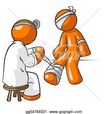 Illustration   Orange Man Doctor Patient Injury  Clip Art Gg54749321