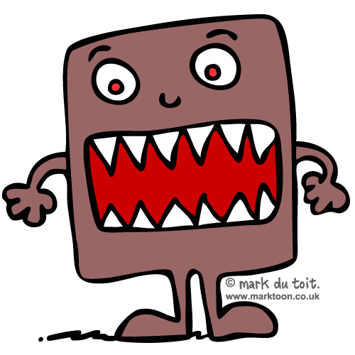 Monster Clip Art Blob Block Monster With Sharp Teeth Clipart Gif