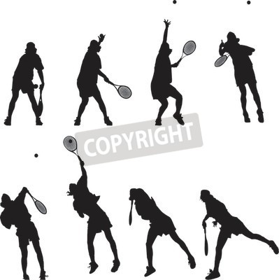 Silhouetted Tennis Service In Motion Vector Illustration   Stockpodium