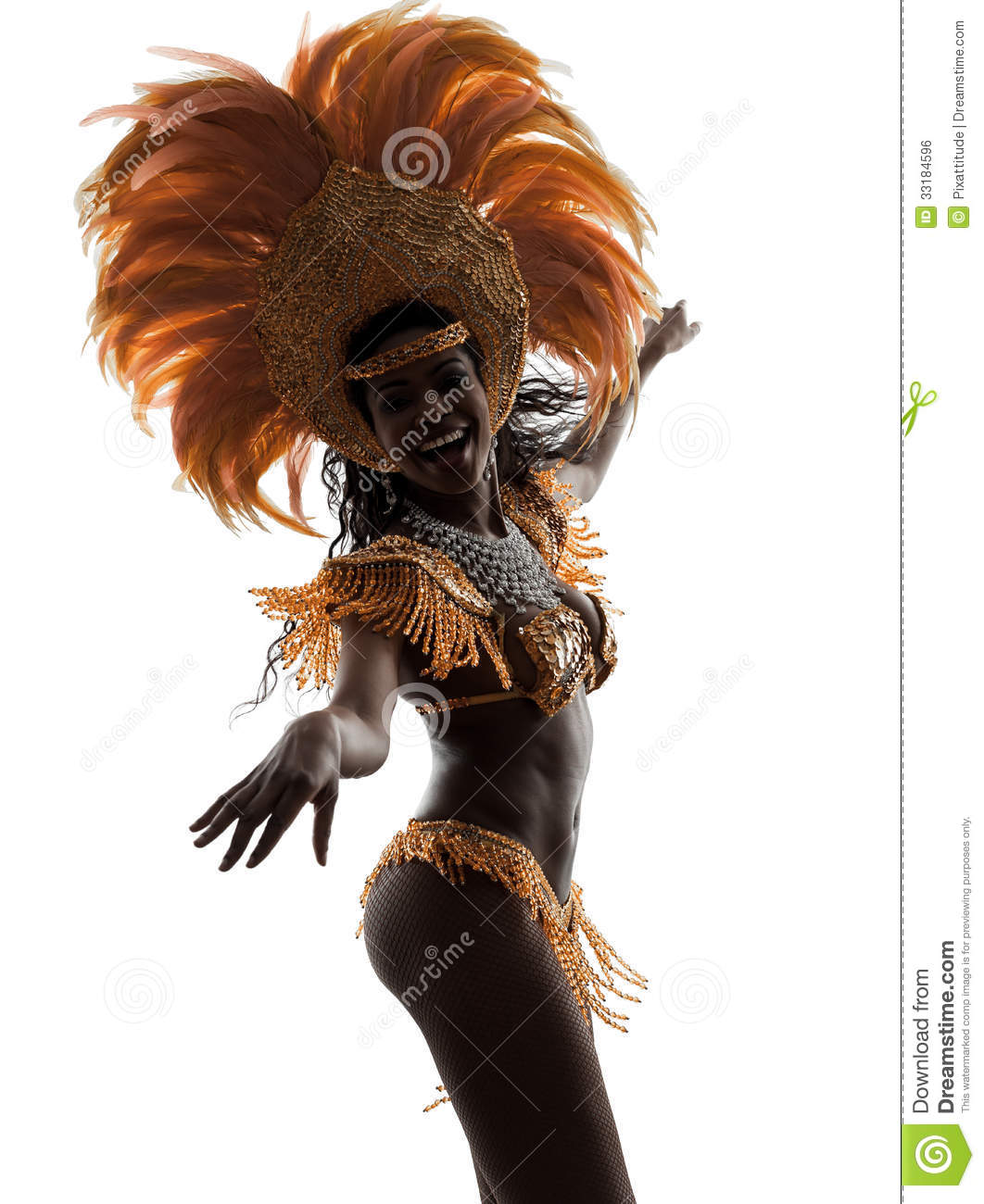 Traditional African Woman Silhouette One African Woman Samba Dancer