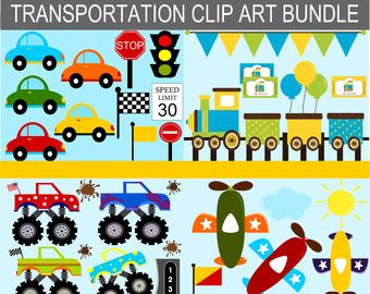 Transportation Clip Art Bundle   Digital Transportation Clipart   Cars