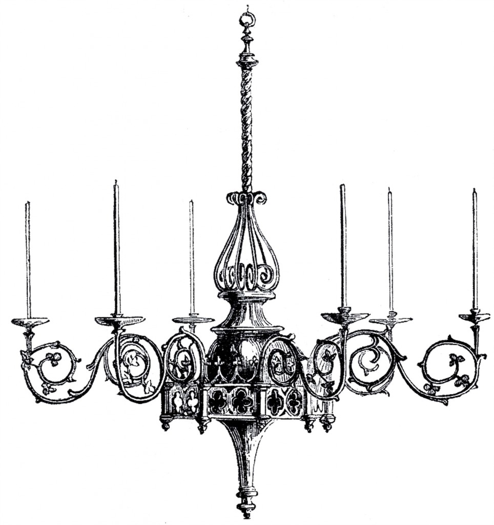 Vintage Gothic Chandelier Image This One Was Scanned From An Antique    
