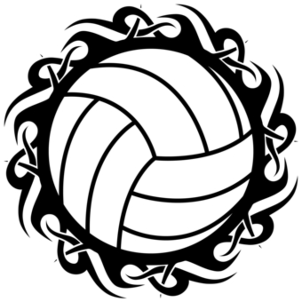 Volleyball Tribal Blk Wht   Free Images At Clker Com   Vector Clip Art
