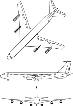 Airplane Outline Clip Art Free Vector In Open Office Drawing Svg